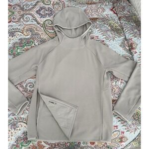 Lululemon Hoodie Womens Pullover M Sand Side Zipper Fitted Gym‎ Athleisure